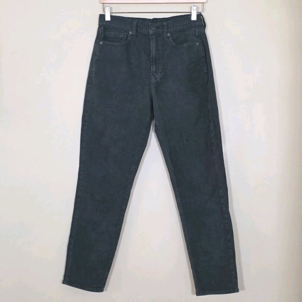 American Eagle Corduroy Mom Jean Women 2 Green Preppy High Rise Skater Cotton